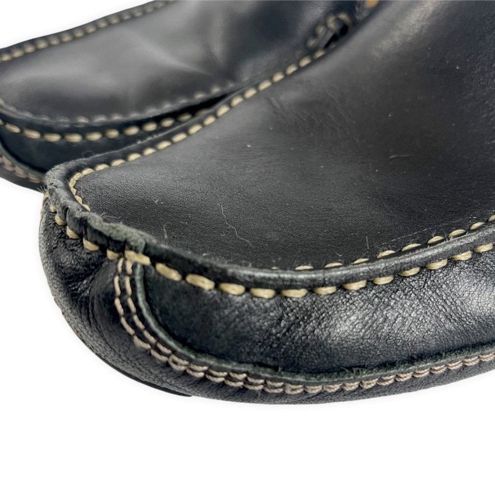 Giorgio Brutini Mens Sz‎ 11 Black Driving Moc Loafer Leather Vtg - Picture 2 of 11